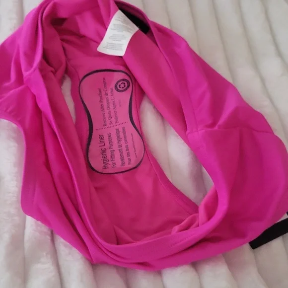 Kate Spade New York fuchsia pink ruffle bikini top and high-waisted bottom set - Picture 7 of 8